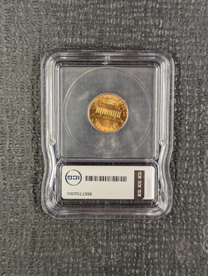 1976 D MS 67+ RD Lincoln Memorial Cent ICG New Austin Hutto Signed White Label - Image 2 of 4