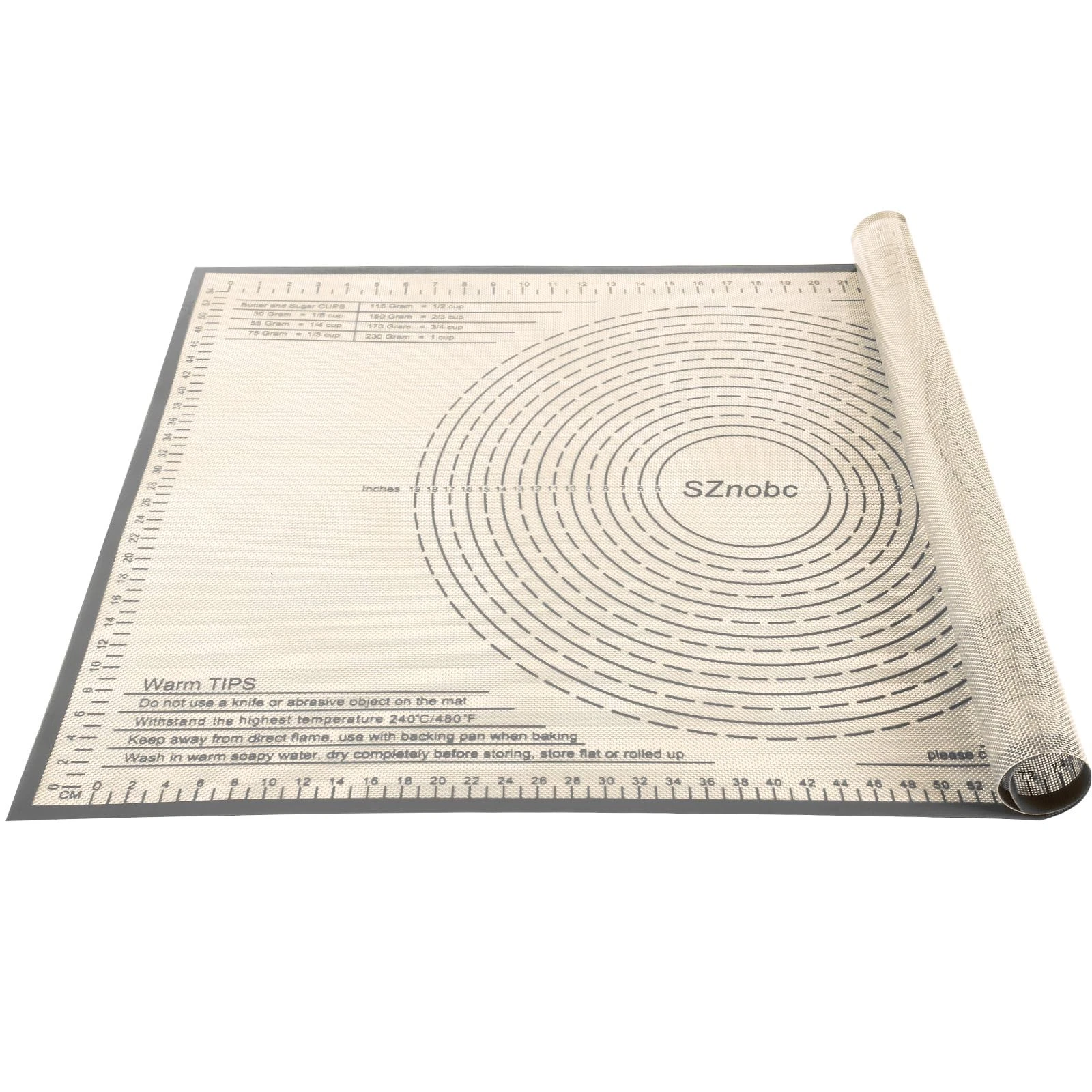 Extra Large Silicone Pastry Mat 34x26 Inch - Nonstick Baking Mats with Measur...