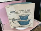 SEALED BOX-Pyrex (480-2) Compatibles Snowflake Blue 3-PC Casserole Set