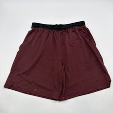 Adidas Aero Ready Shorts Men L Burgundy Pockets Zip Logo . 44800