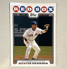 Topps 2008 Dustin Pedroia Boston Red Sox Rookie AL ROY #178 MLB Card. rookie card picture