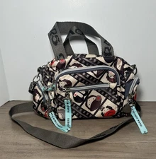 Harajuku Lovers Geisha Tan/Black Nylon Crossbody Adjustable W/Charms EUC