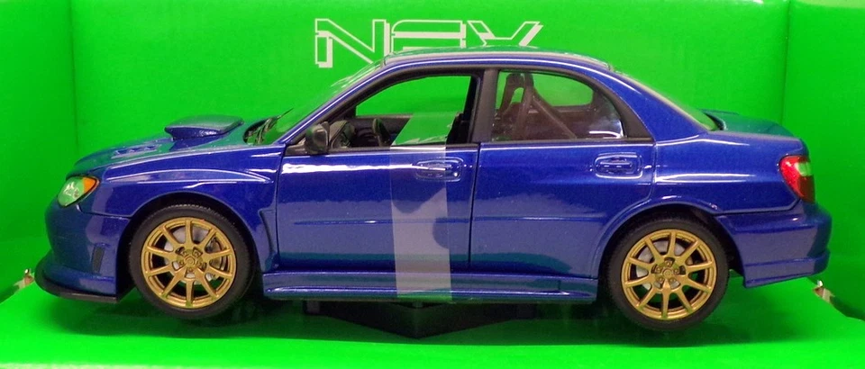 Welly 1/24-27 Scale Model Car 22487NS-W - Subaru Impreza WRX STI - Blue - Image 3 of 4