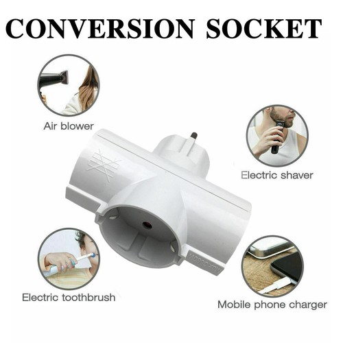 EU/DE Plug Triple Plug Protective Contact Multiple Adapter, Power Plug B4kHUK8I - Picture 7 of 9