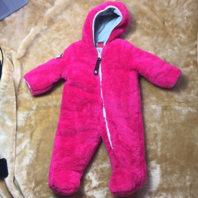 Canada weather gear pink sherpa one piece snowsuit 6/9m baby girl