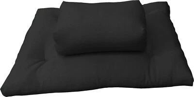 DANFUTON Zafu Zabuton Set, Cotton Cushions, Mats, Seats, Yoga Meditation Supports Black