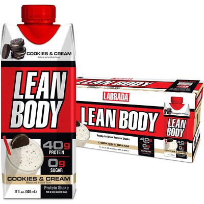 Lean Body Cookies and Cream   Protein Shake, 17 Fl Oz (Pack of 12)