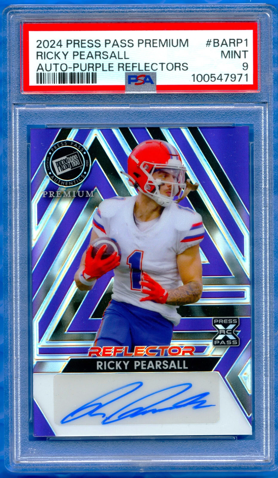 Ricky Pearsall Leaf Press Pass Premium Autographs #BARP1 Purple Reflectors