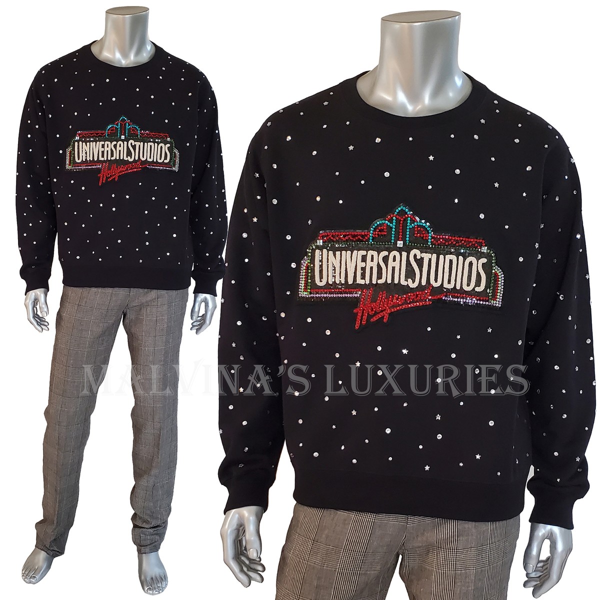 GUCCI★素敵!BLACK UNIVERSAL STUDIOS HOLLYWOOD SWEATSHIRT GUCCI SWEATSHIRT BLACK COTTON UNIVERSAL STUDIOS HOLLYWOOD