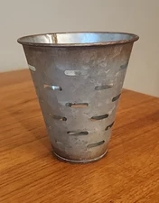 MINI OLIVE BUCKET CANDLE HOLDER/POT Galvanized Metal 4"X4"