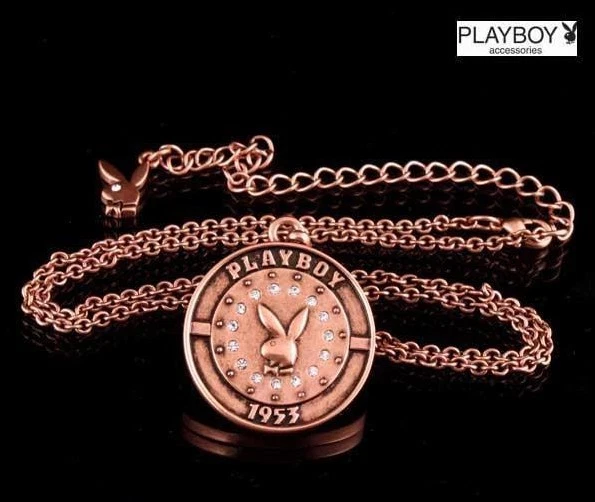 Collar Playboy Medalla de Bronce Conejito Colgante Logo Cobre y2k Play Boy Nuevo en Caja Nuevo con Etiquetas Foto 4 de 4