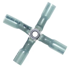Heat Shrink Crimp 4-Way Terminal 16-14 Gauge Wire Connector - USA - 10 Pack