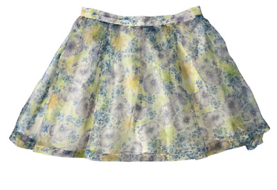 BCNU Floral Chiffon Pleated Mini Skirt  Size L  Springtime Coquette Cottage