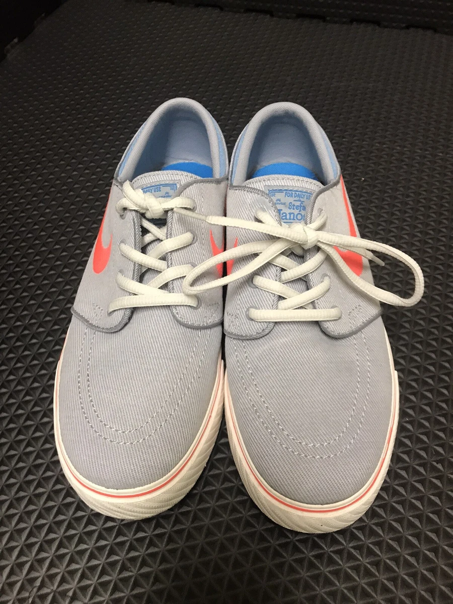 Nike SB Stefan Janoski Shoes Size Youth 7 Wolf Grey Light Blue Hot Lava Pink
