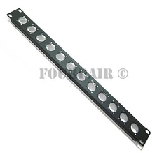 12-Hole 1U Audio Rack Panel Chassis Mount for Neutrik D Size XLR 1/4 TRS SPEAKON
