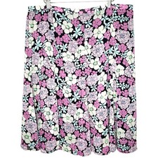 Sag Harbor Skirt Size XL Floral Pastel Chiffon Lined Flowy Feminine Cottage vtg