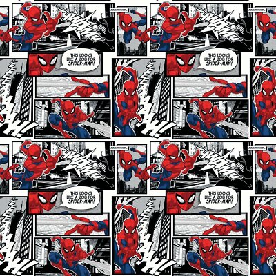 Springs Creative Marvel Spiderman Comic Panels Cotton Fabric by