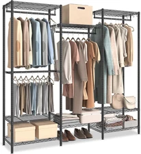 Portable Wardrobe Closet Heavy Duty Clothes Rack, Freestanding Closet Organizer,