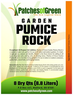 Garden Pumice Rock by Patches of Green   8 Dry Qt, USA