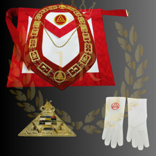 Royal Arch Masons Genuine Leather made Premium Quality Apron Package Ceremonial