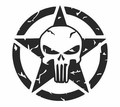 Adesivo Adesivi Sticker Decal Stella Militare Punisher Yamaha Moto Scooter - Foto 5