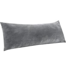 BEDELITE Gray Body Pillow Cover 20x54 Plush Fuzzy Fleece Zippered Pillowcase