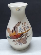 Axe Vale Pottery Vase Pheasants Decoration 18cm High (B69)