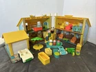 VTG Fisher Price Little People Play Family House 952 Yellow Tudor 1980 30+ Pcs