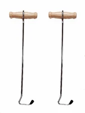 Boot Pulls with Handle 13" Boot Hooks Long Shoes Pull Stainless Wooden Cowboys!