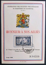 Carte Premier Jour Timbre Luxembourg N° 358 Guerre Honneur À Nos Alliés 1945