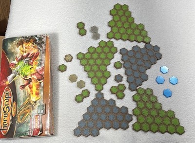 Heroscape Terrain 19 Pc. Mixed Lot Green Forest Sand Water Gravel Rock Hex Tiles