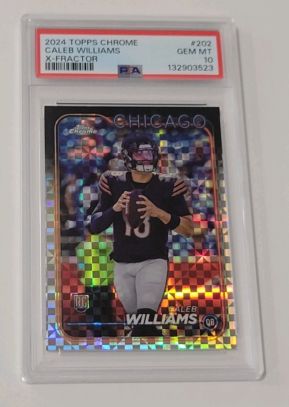 2024 Topps Chrome CALEB WILLIAMS RC X-FRACTOR #202 - PSA 10 GEM MINT