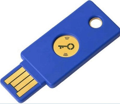 Yubico FIDO Security Key NFC and USB - Two Factor Authentication, Fits USB-A