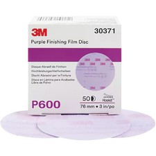 3M 303713M Hookit Purple Finishing Film Abrasive Disc 260L, 3", P600, PK/