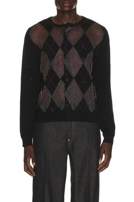 Spencer Badu Black Knit Cardigan in Black Slinky M NWT $395