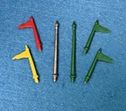 Marx vintage 1950's Robin Hood playset pennants and flag poles X6