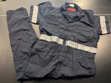 Red Kap CP40 Short Sleeve COVERALL CHEST POCKETS NAVY LARGE W/ REFLECTOR STRIPE