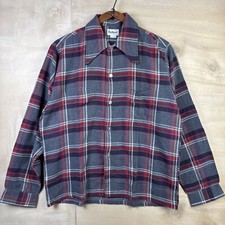 Vintage 60s 70s Kaufmanns Pittsburgh 100% Cotton Flannel Sz Medium 22 x 25 USA