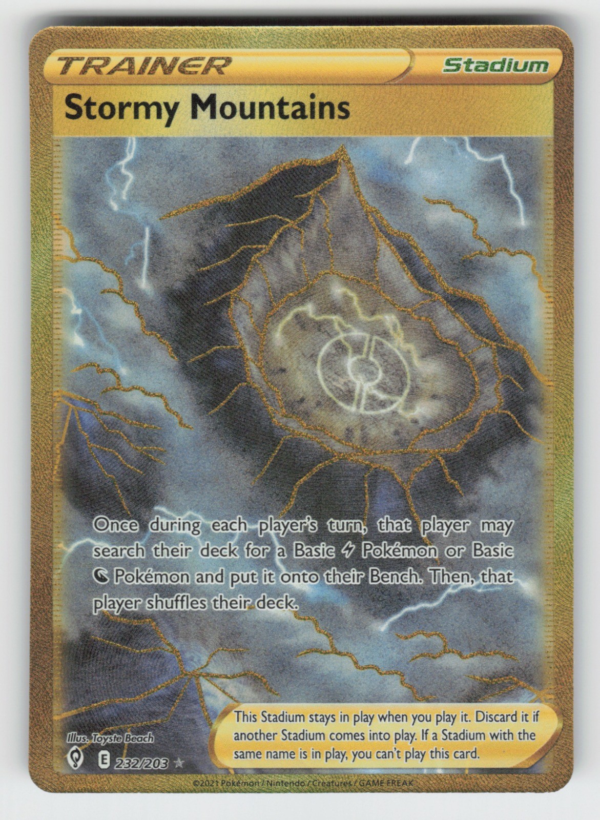 Stormy Mountains (Secret) 232/203 NM Holo SWSH07 SWSH07: Evolving Skies 02