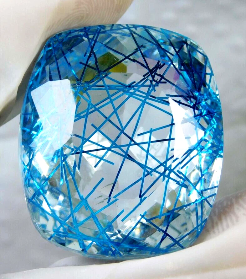 75.4 Ct. Large Rutilated Quartz Cushion Cut Loose Gemstone Gift for Daughter/Her - Image 4 of 4