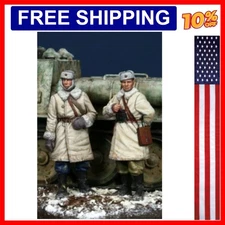 1/35 Scale Die-Cast Resin Figure Model Kit WWII Russian AFV Crew Set 2 Figure...