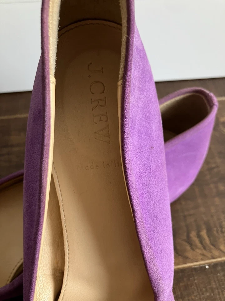 Pisos de ballet de gamuza J.Crew hechos en Italia - para mujer 8,5 - púrpura lila - cuero Foto 2 de 4