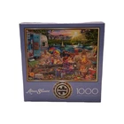 AIMEE STEWART FAMILY CAMPSITE LTD 1000 PC JIGSAW PUZZLE 26X19 BUFFALO NEW 