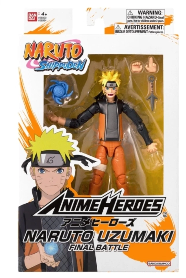 BANDAI Naruto Shippuden Anime Heroes Action Figure Naruto Uzumaki Final Battle