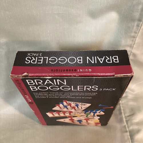 Brain Bogglers 3 klassische Holzspiele Challenge Your Brain Mind Magic TicTac Toe - Bild 3 von 6