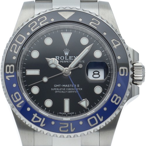ROLEX GMT Master 2 Watch with Mirrored Buckle 116710BLNR Stainless Steel men...