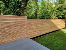 Larch Slatted  Fence Panels  standard 6ft wide, height from 0.30m to 2.1m