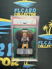 2020 Jordan Love Prizm Black Signature Green /49 Auto RC #PB4 Packers PSA9