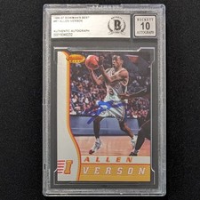 Autographed Allen Iverson Rookie 1996 Bowman's Bes #R1 Beckett Grade 10 Auto