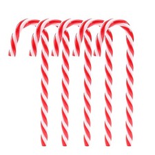 32pcs Christmas Plastic Candy Cane Ornaments Tree Red and White